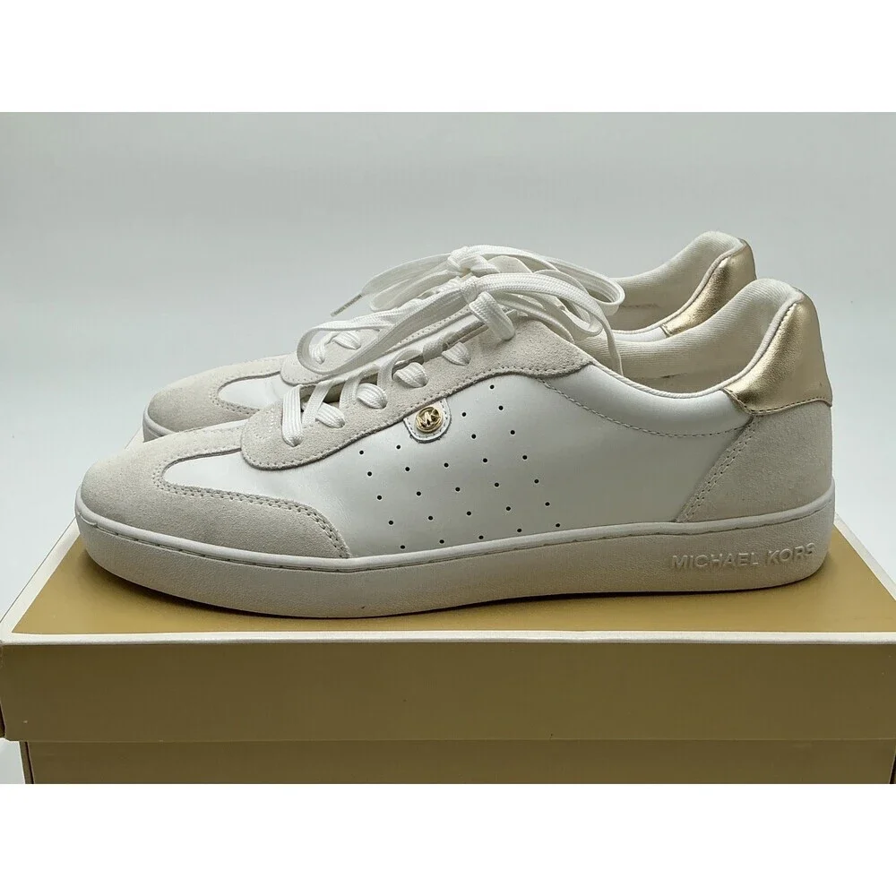 Michael Kors Scotty Lace Up 43S4SCFS1L Women's US 11 White Leather Shoes ebay121